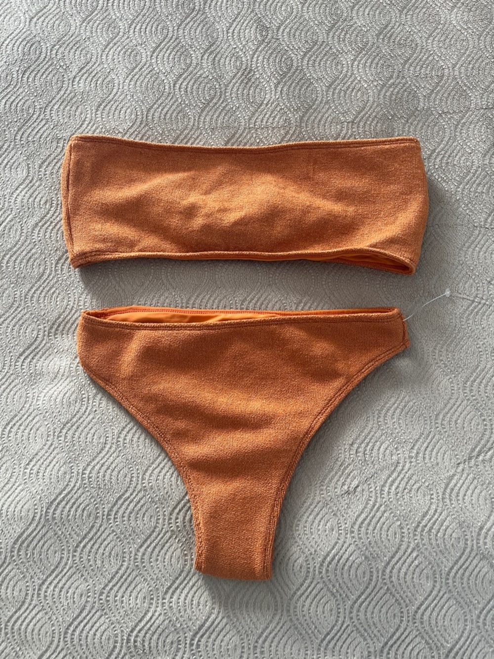 Free People In Your Arms 🆕 burnt Orange Bikini Set-large Top & small Bottoms